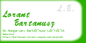 lorant bartanusz business card